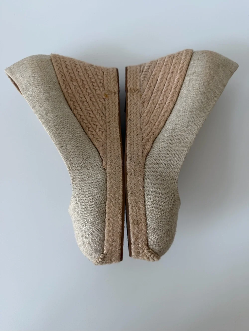 J.Crew Seville Espadrille Wedges in Natural Linen, Size 8